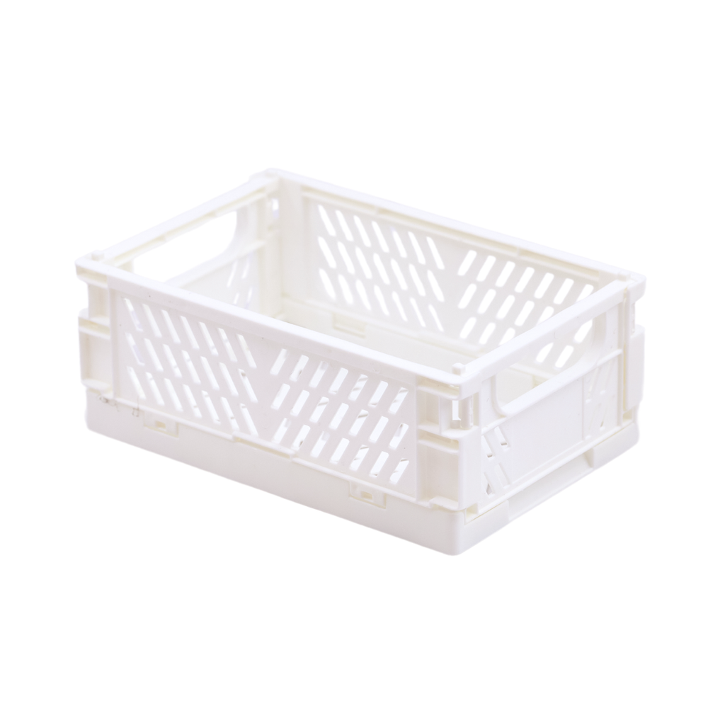 White Foldable Mini Storage Crate