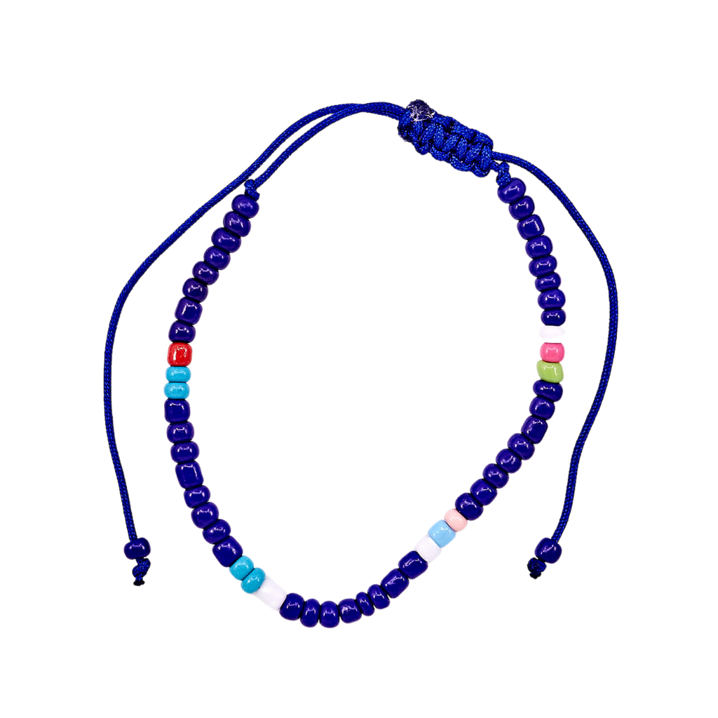 Thread Beaded Bracelet - Dark Blue