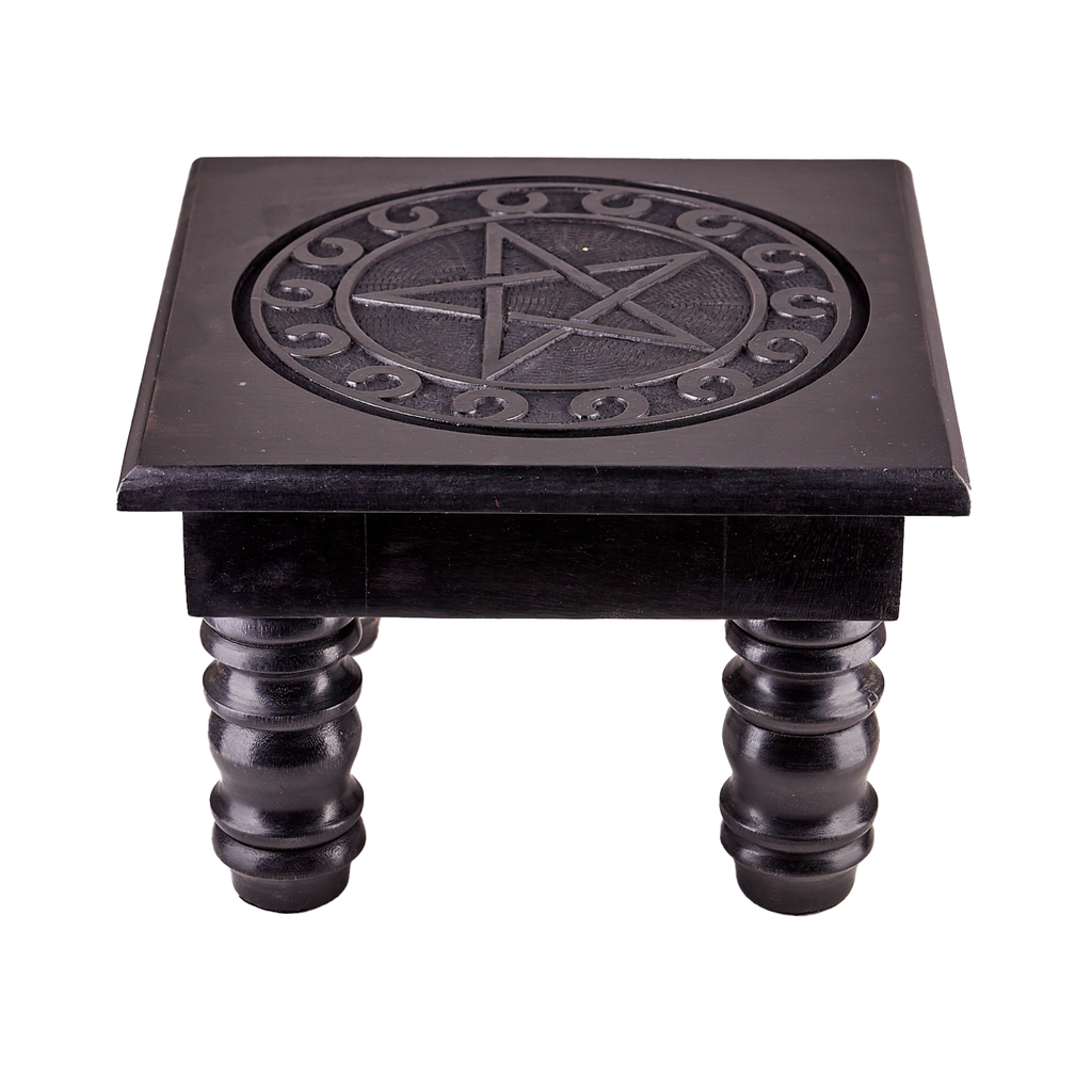 Black Pentagram Altar Table