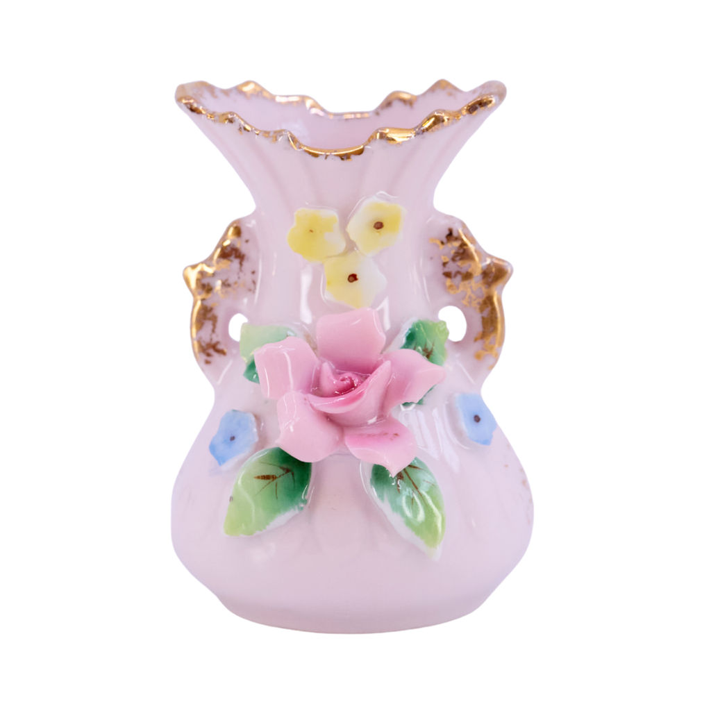 Mini Pink Floral Lustre Vase