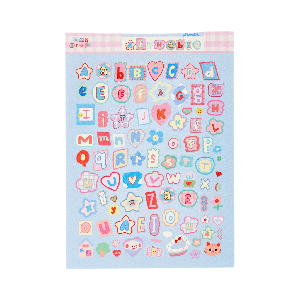 Alphabet Glitter Sticker Sheet