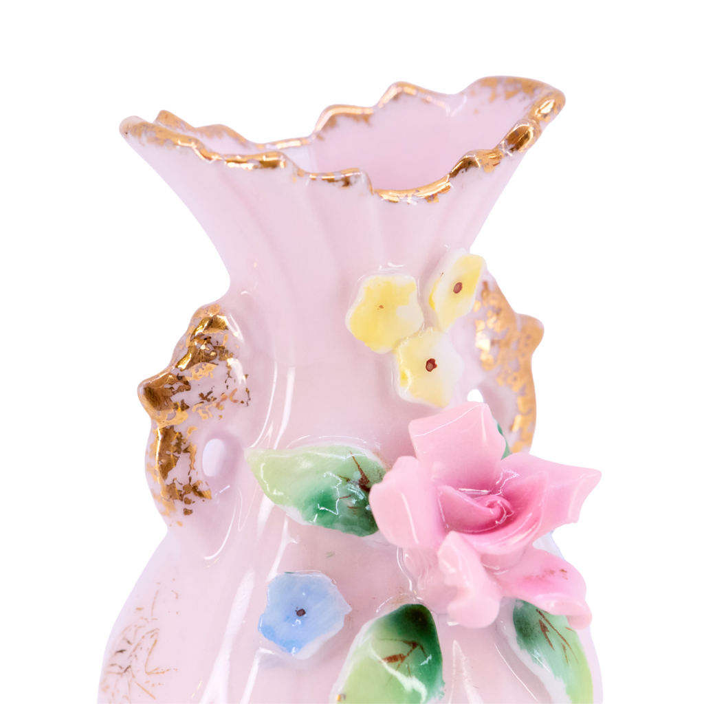 Mini Pink Floral Lustre Vase
