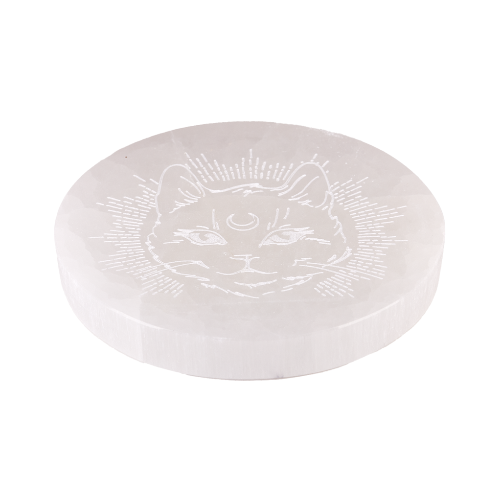 Selenite Plate 15cm - Familiar