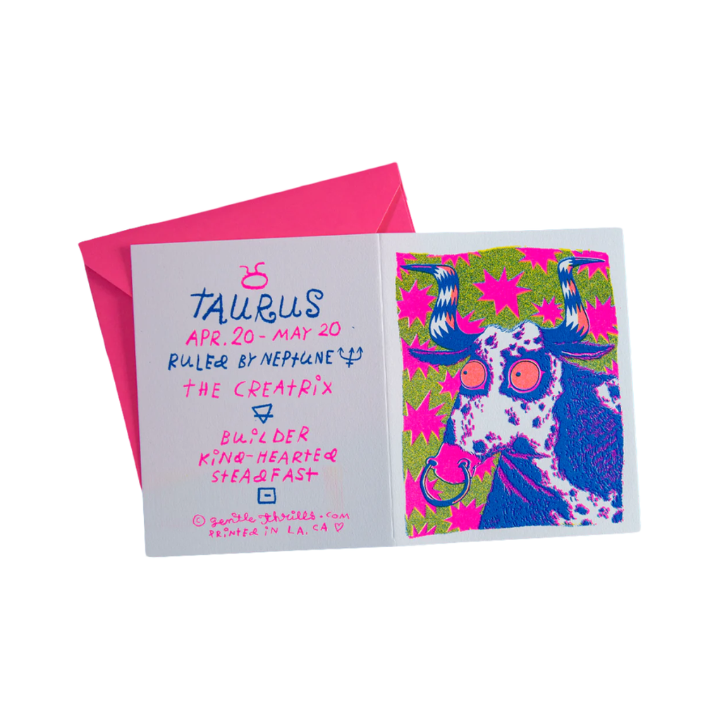 Taurus Risograph Greeting Card