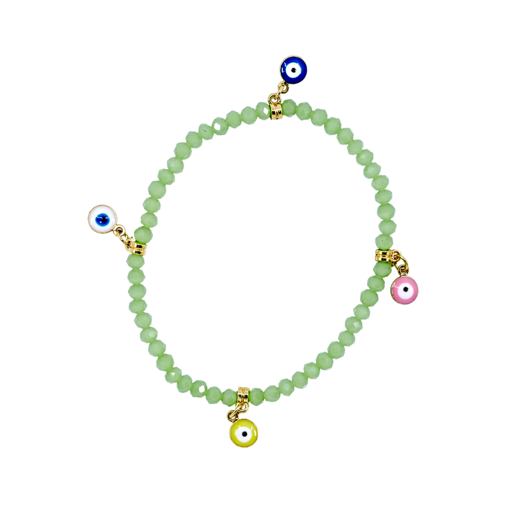 Green Evil Eye Charm Bracelet