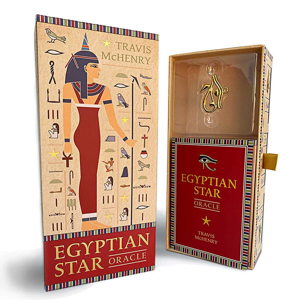 Egyptian Star Oracle: 42 Gilded Cards, 144-Page Full-Colour Guidebook and Eye of Horus Charm