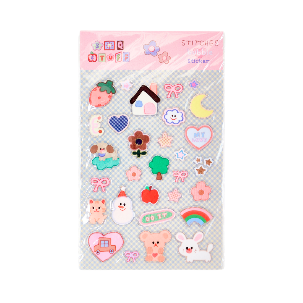 Stitches Bubble Sticker Sheet