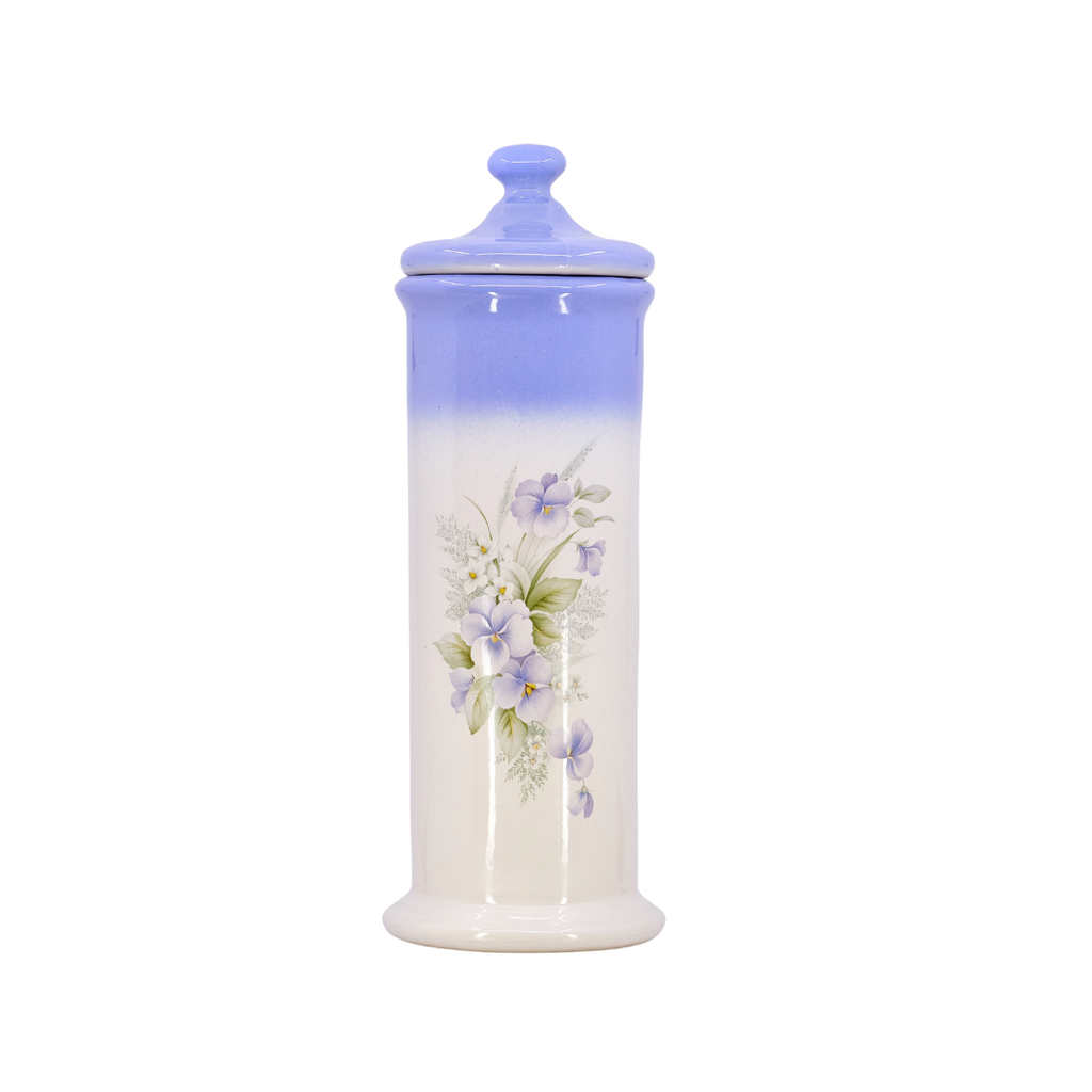 Tall Floral Lidded Canister