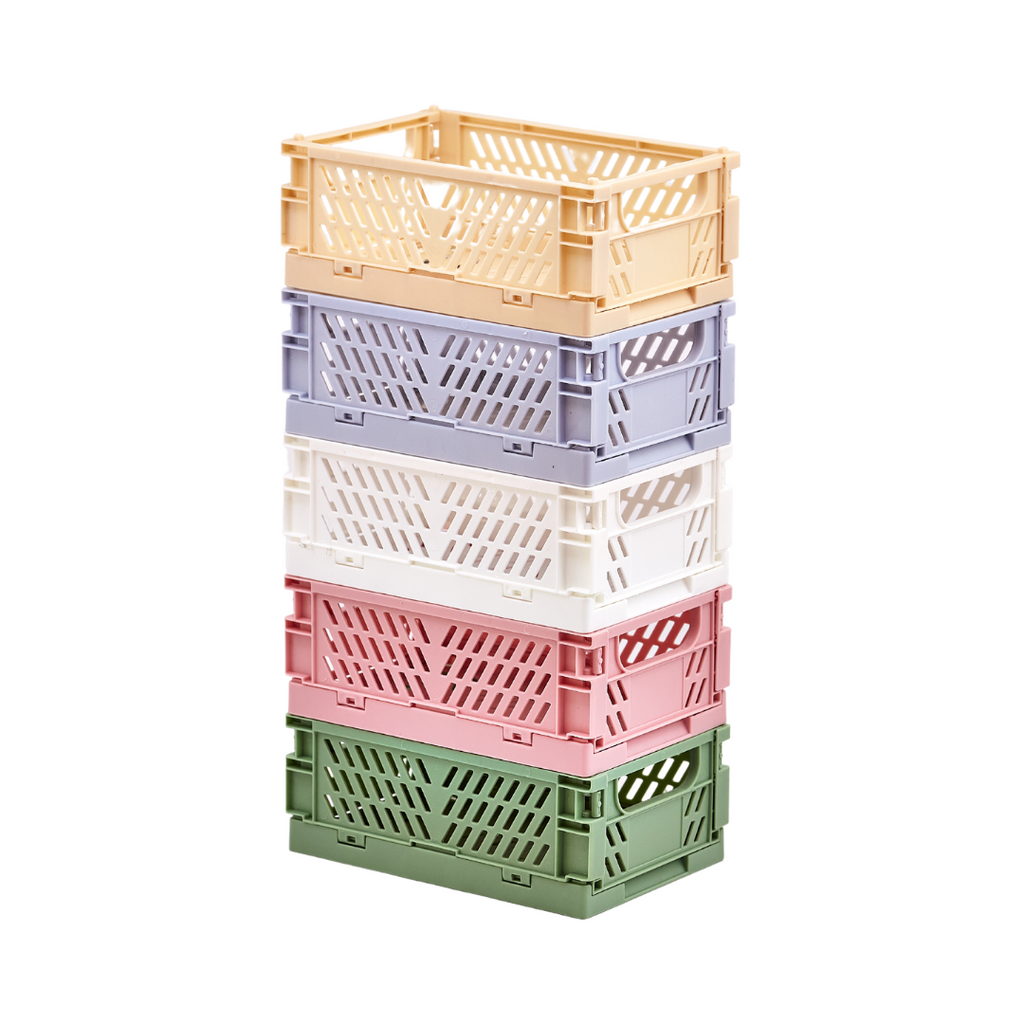 Pink Foldable Mini Storage Crate
