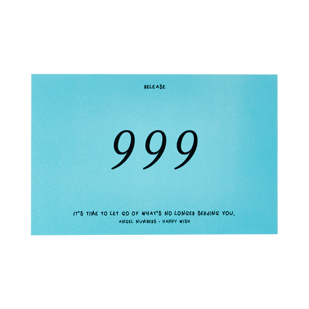 Happy Wish 999 Angel Numbers Postcard