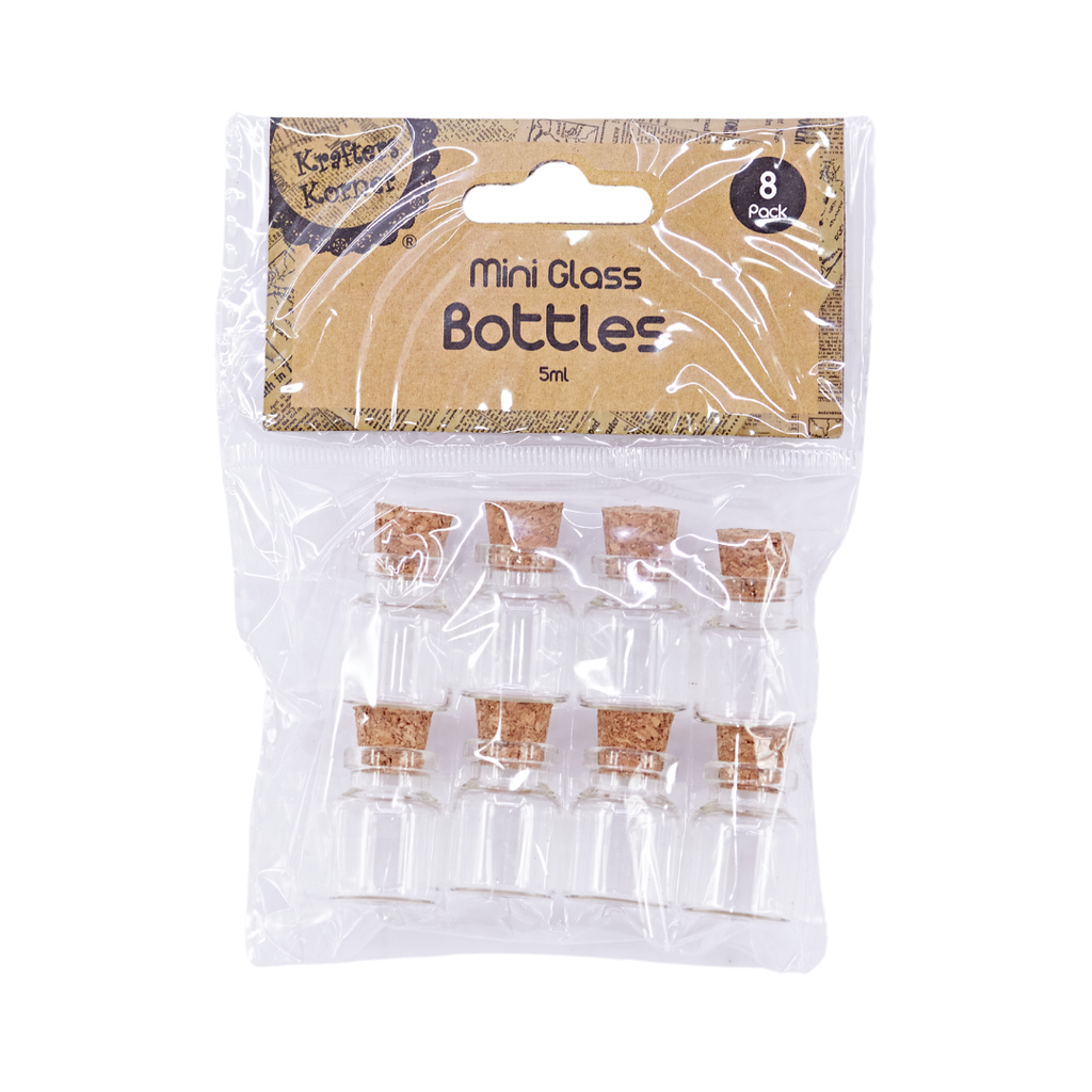 Mini Glass Bottles 2.5cm - 8-Pack