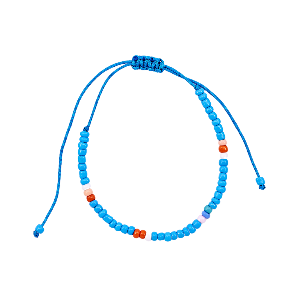 Thread Beaded Bracelet - Blue