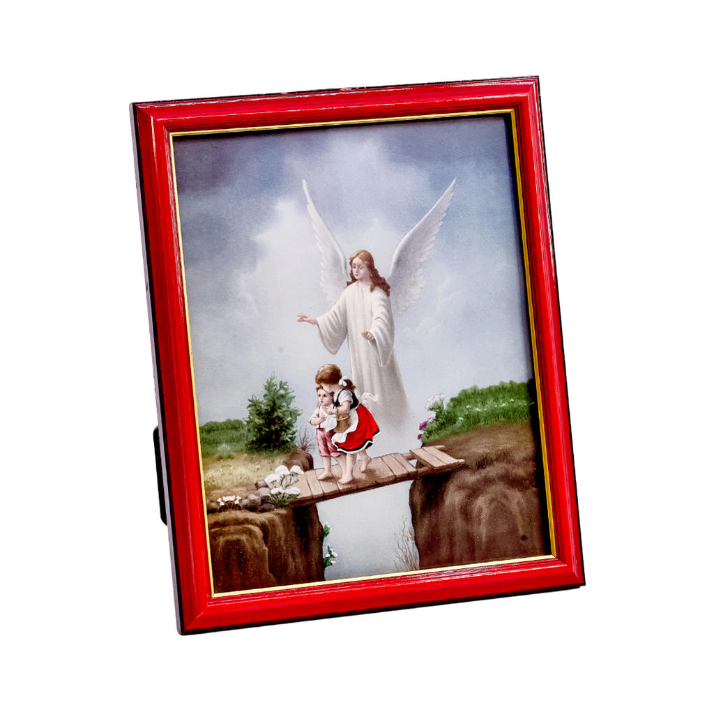 Guardian Angel Print in Red Frame
