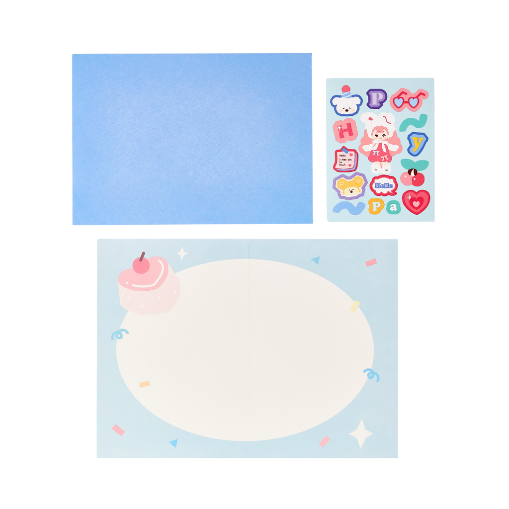 Very Cute Greeting Card (Includes Mini Sticker Sheet)