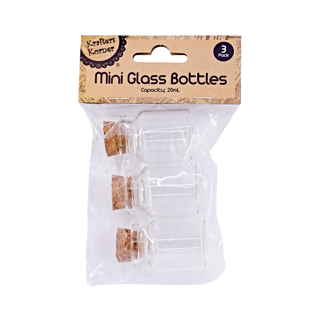 Mini Glass Bottles 20ml - 3-Pack