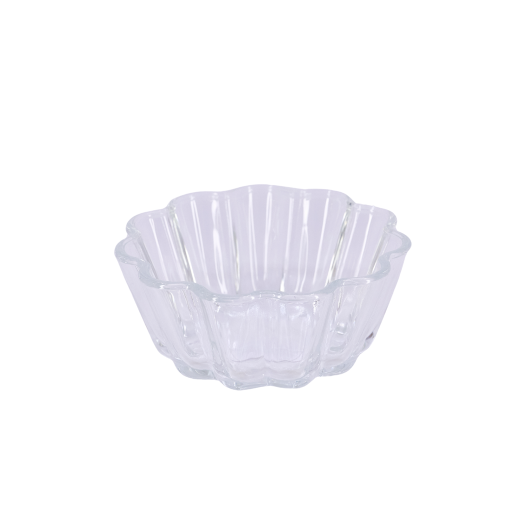 Scalloped Glass Dessert Dish
