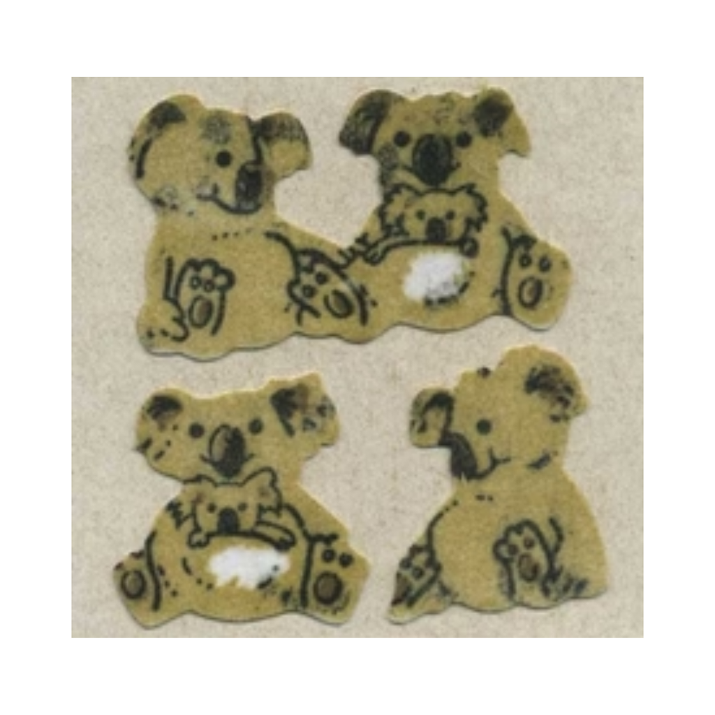 Cute Koalas Fuzzy Sticker Sheet