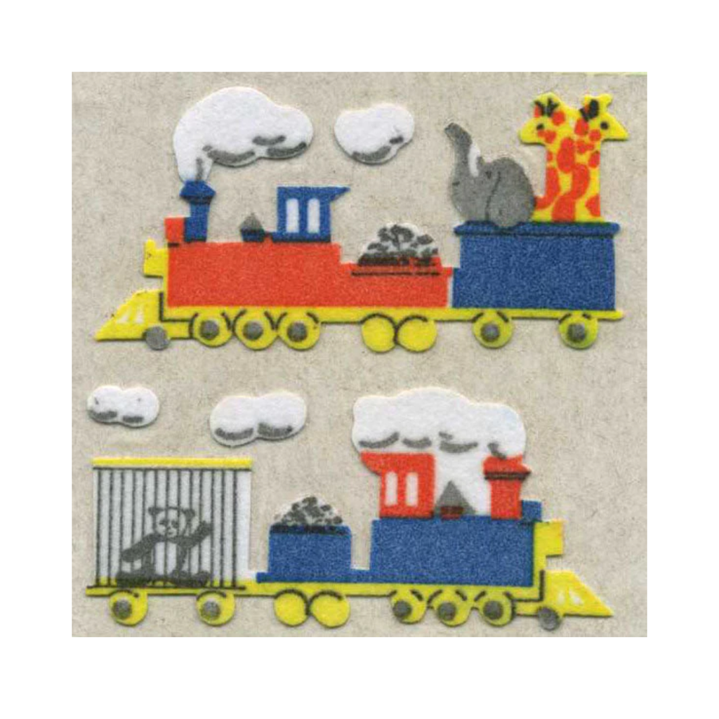 Animal Trains Fuzzy Sticker Sheet