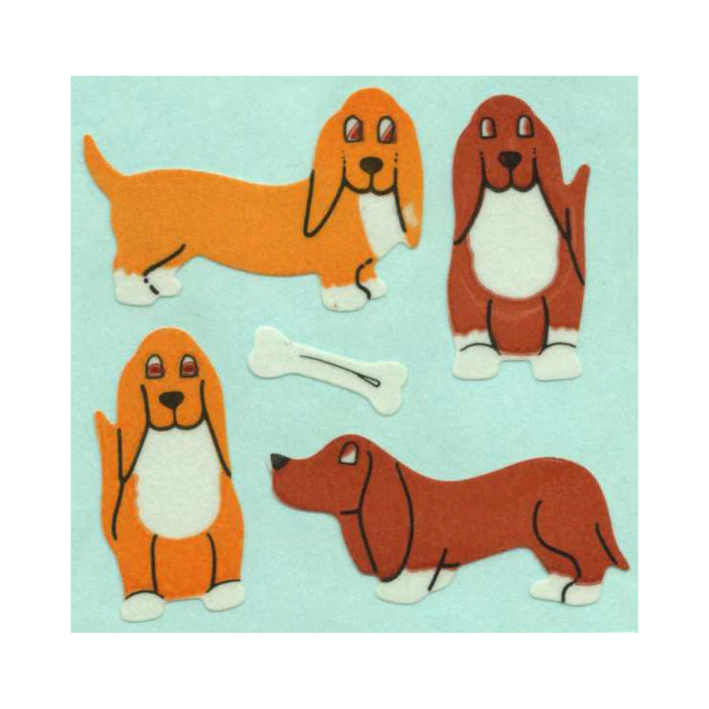 Basset Hounds Paper Sticker Sheet