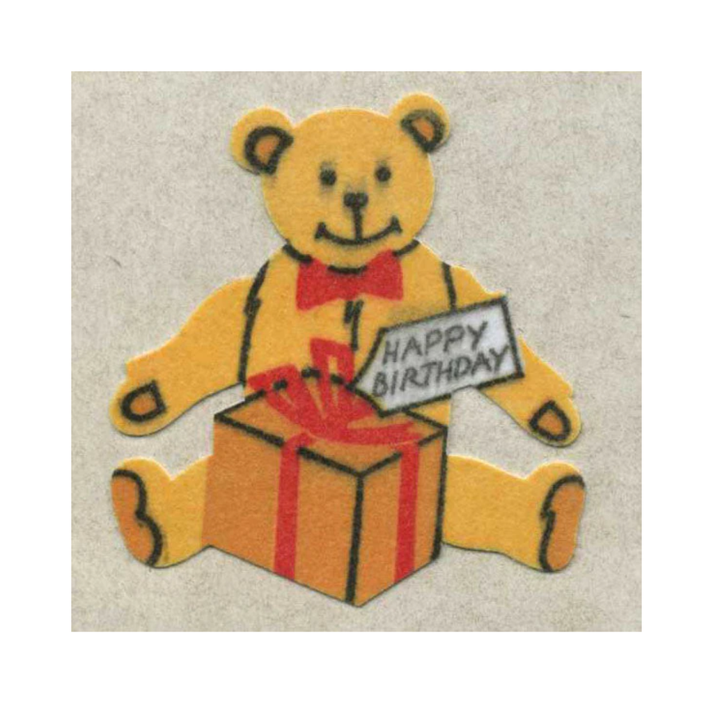 Birthday Bear Fuzzy Sticker Sheet