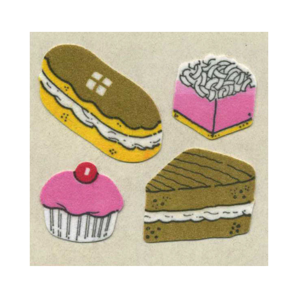 Cakes Fuzzy Sticker Sheet