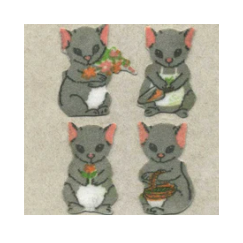 Country Mice Fuzzy Sticker Sheet