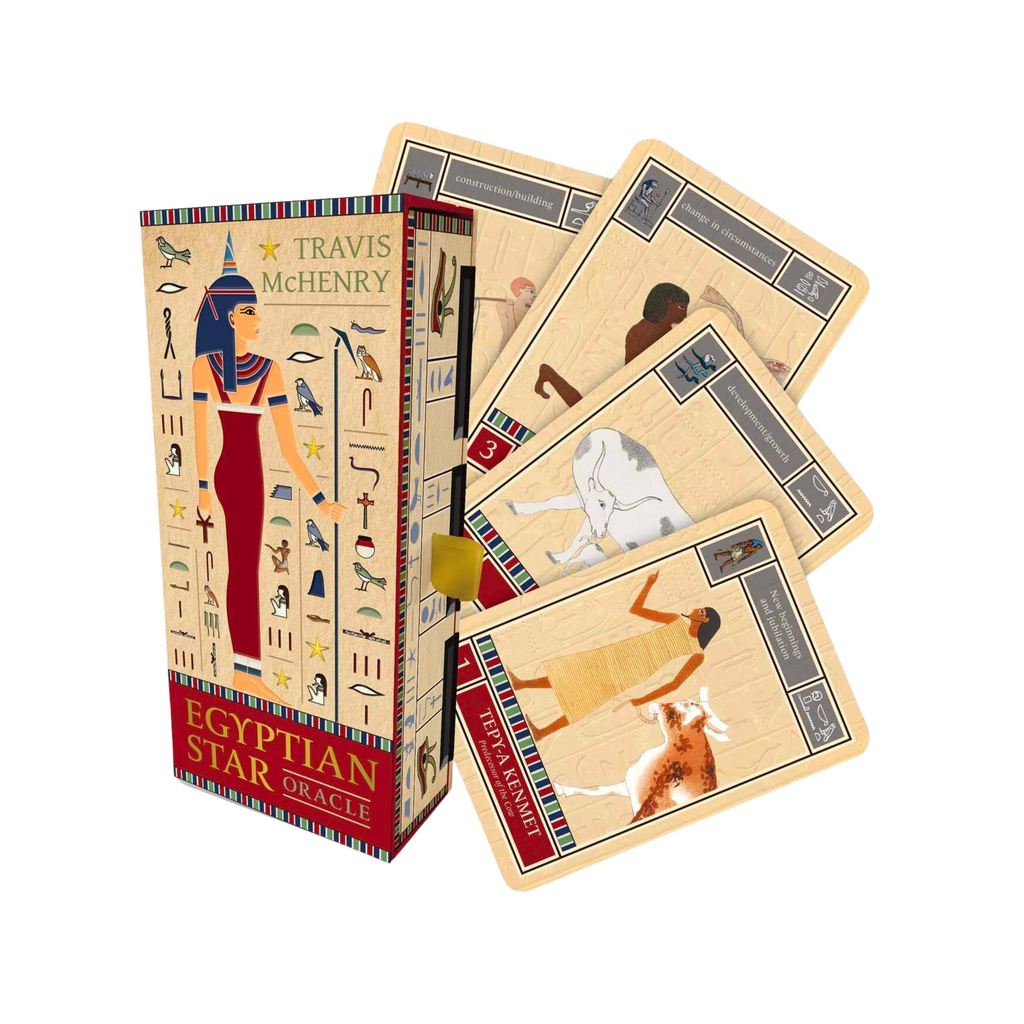 Egyptian Star Oracle: 42 Gilded Cards, 144-Page Full-Colour Guidebook and Eye of Horus Charm