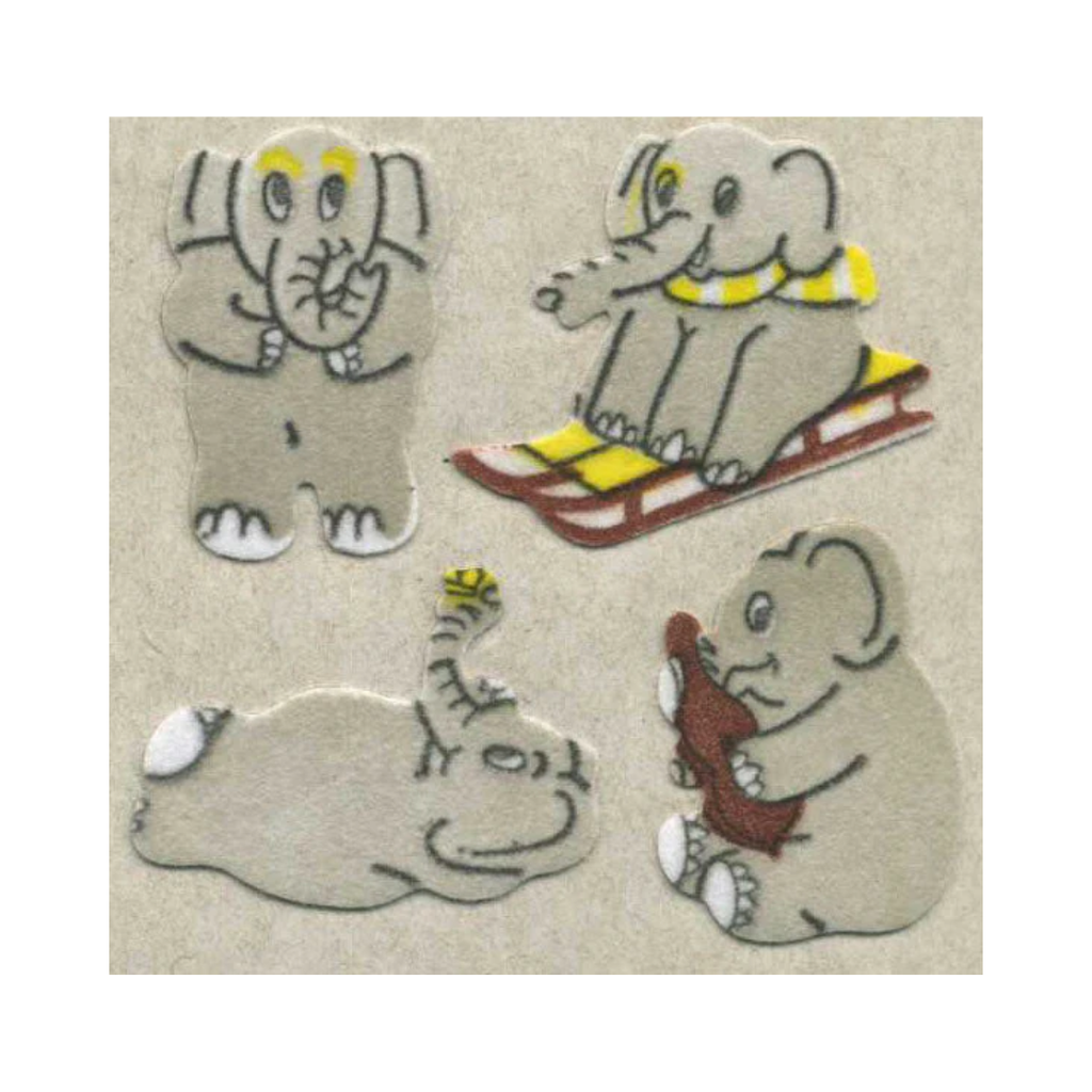 Elephants Fuzzy Sticker Sheet