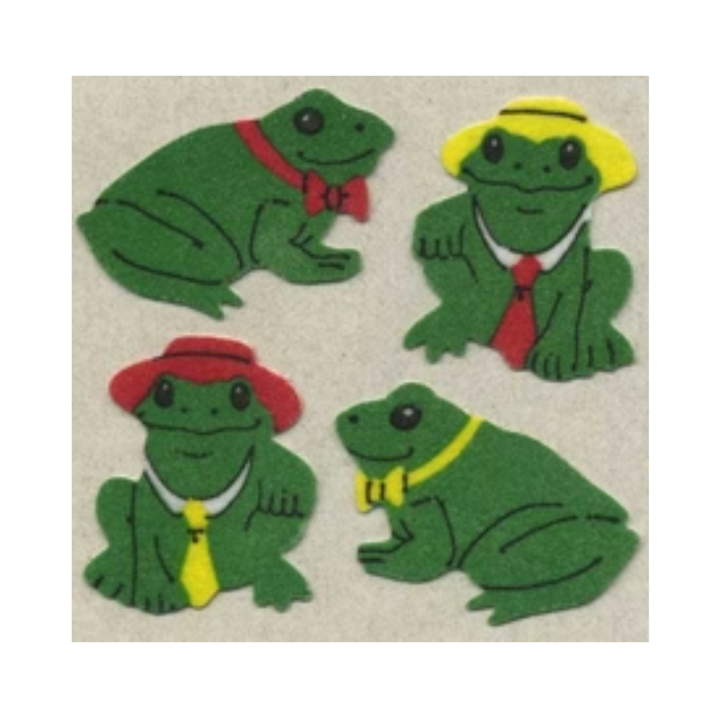 Frogs & Hats Fuzzy Sticker Sheet