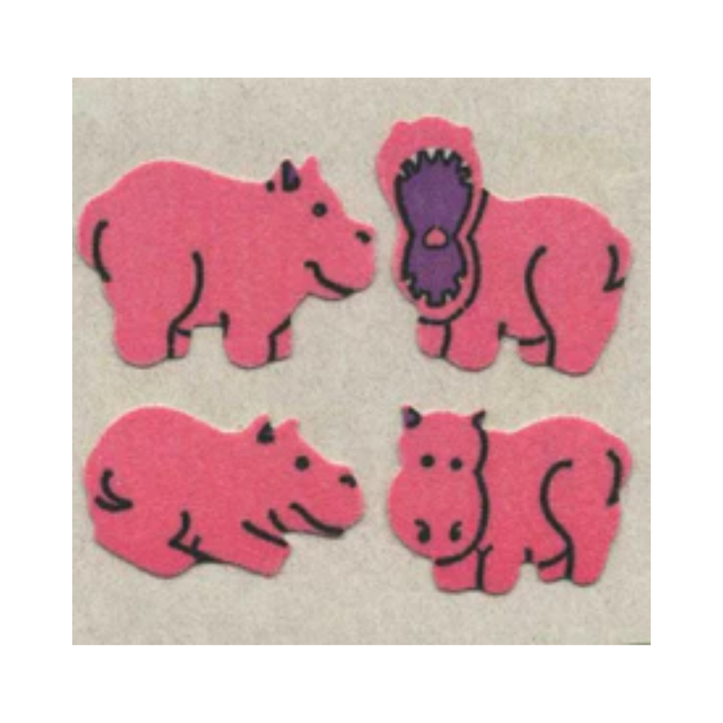 Hippos Fuzzy Sticker Sheet