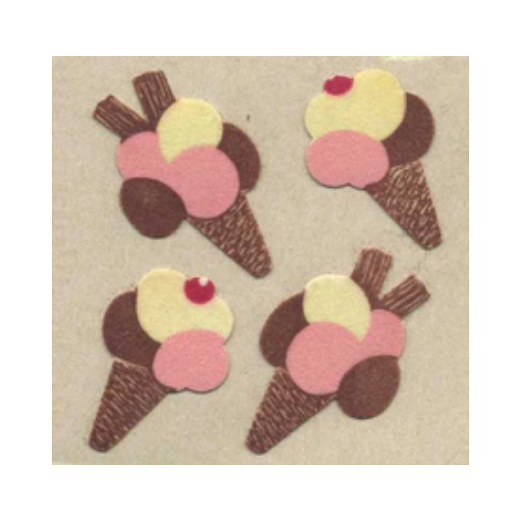 Ice-cream Fuzzy Sticer Sheet