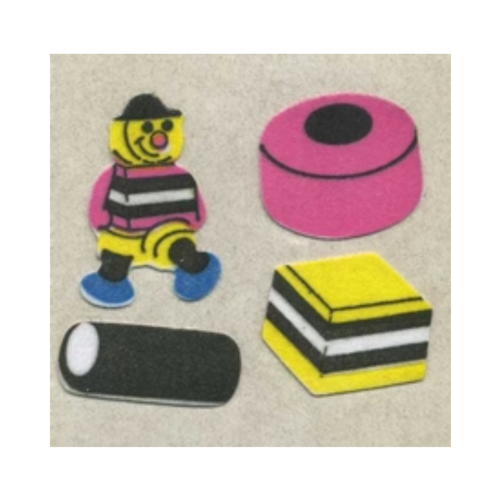 Liquorice Allsorts Fuzzy Sticker Sheet