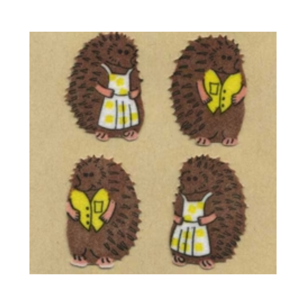 Mr & Mrs Hedgehog Fuzzy Sticker Sheet