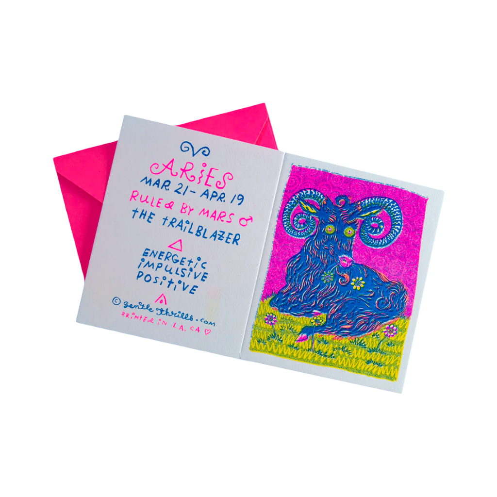 Aries Risograph Greeting Card