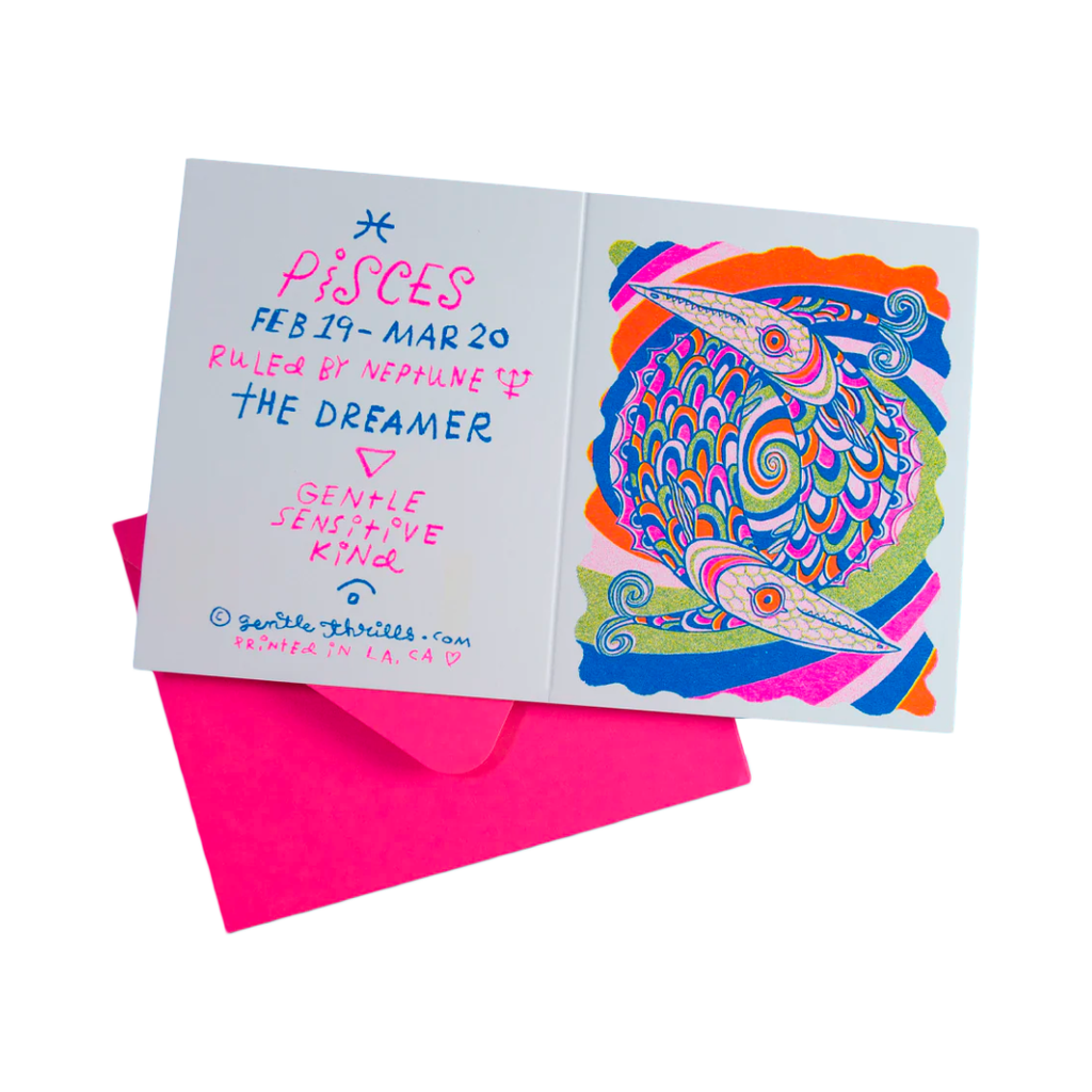 Pisces Risograph Greeting Card