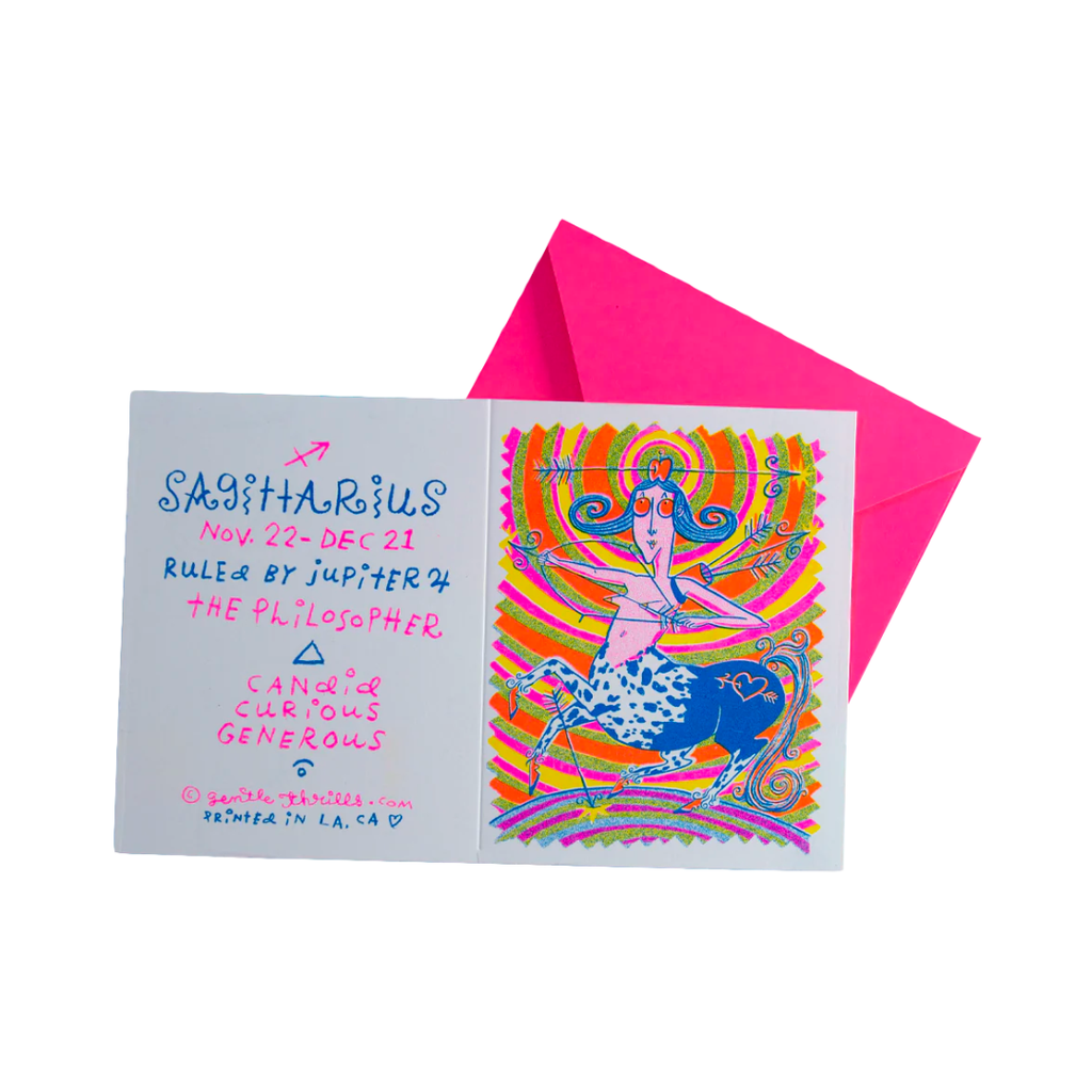 Sagittarius Risograph Greeting Card