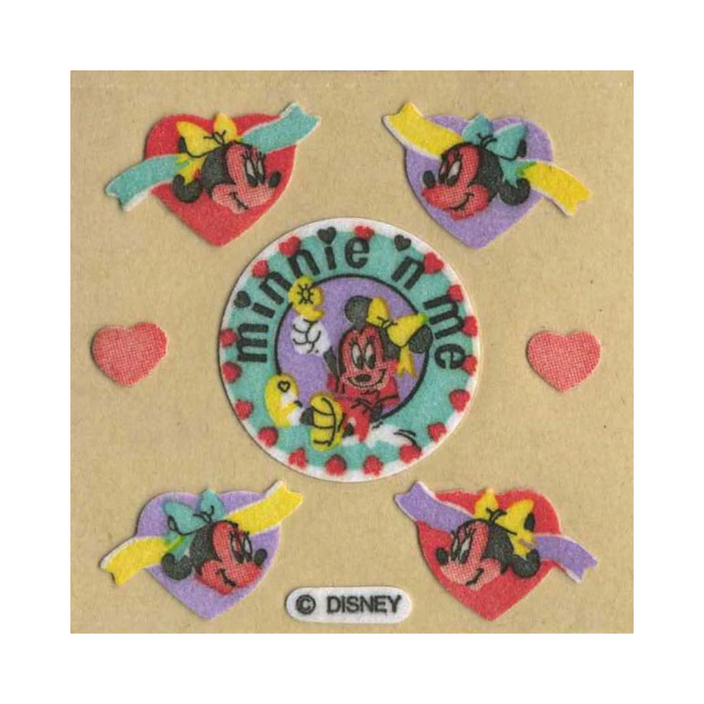 Minnie Mouse with Hearts Fuzzy Sticker Sheet