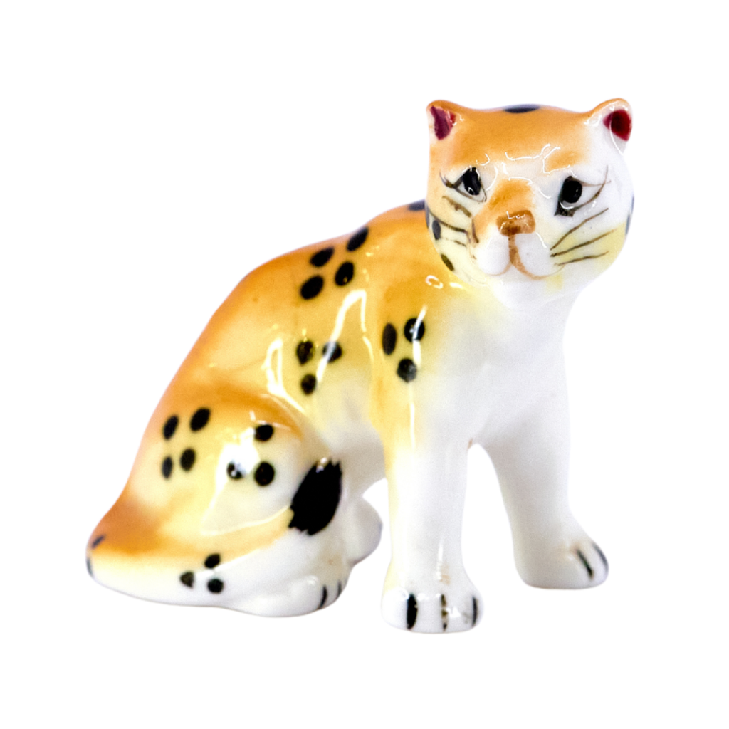 Mini Porcelain Leopard Figurine