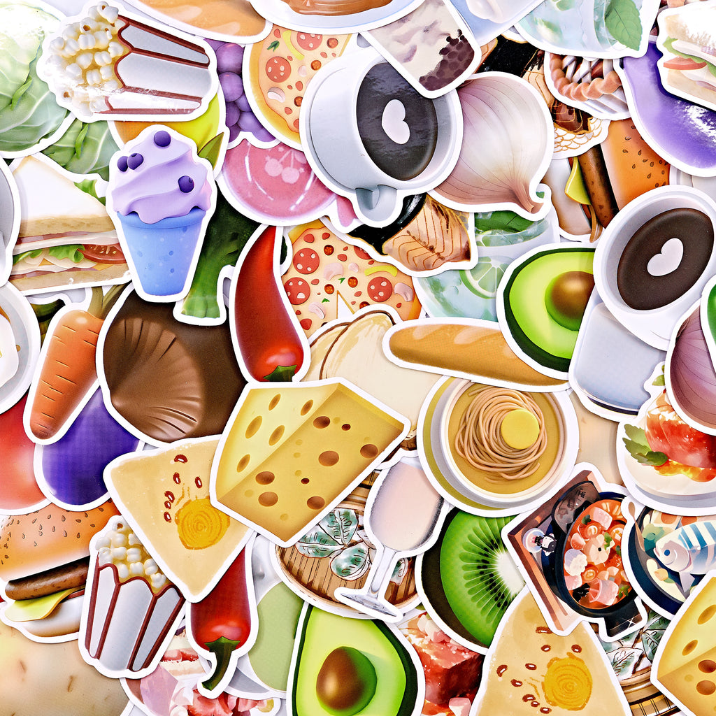 Yellow Sticker Eating Let's Eat Sticker | Our Satellite Hearts