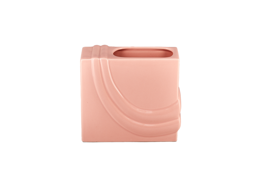 Square Pink Detailed Vase