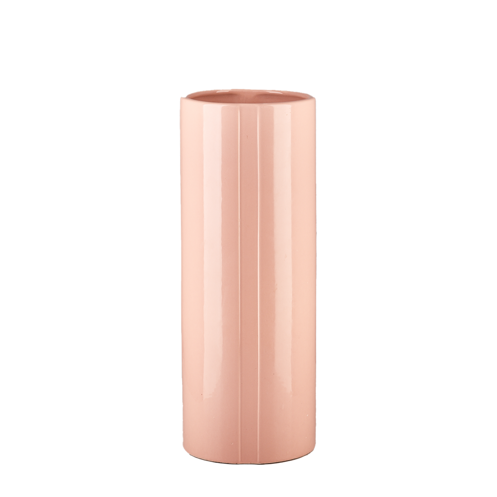 Large Pale Pink Cylinder Vase