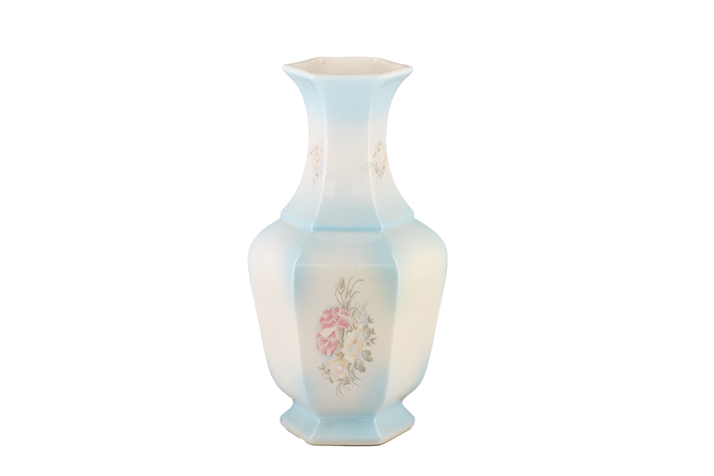 Vintage Blue Floral Vase