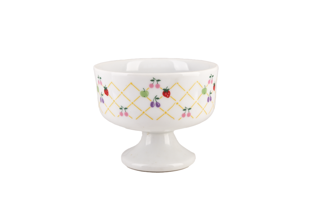 Ceramic Ice Cream Bowls with Fruit Pattern Set