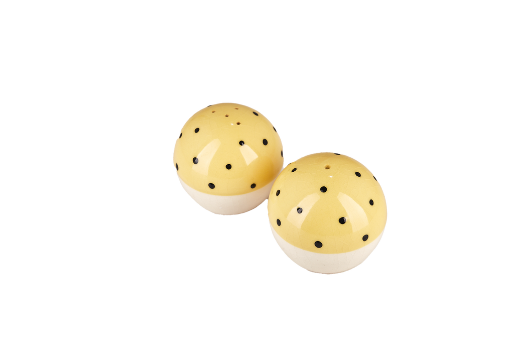 Yellow Polka Dot Salt and Pepper Shakers