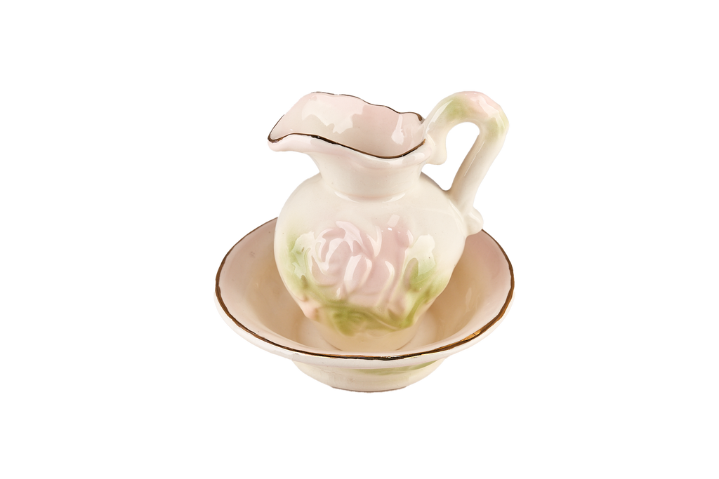 Pink Rose Milk Jug and Dish