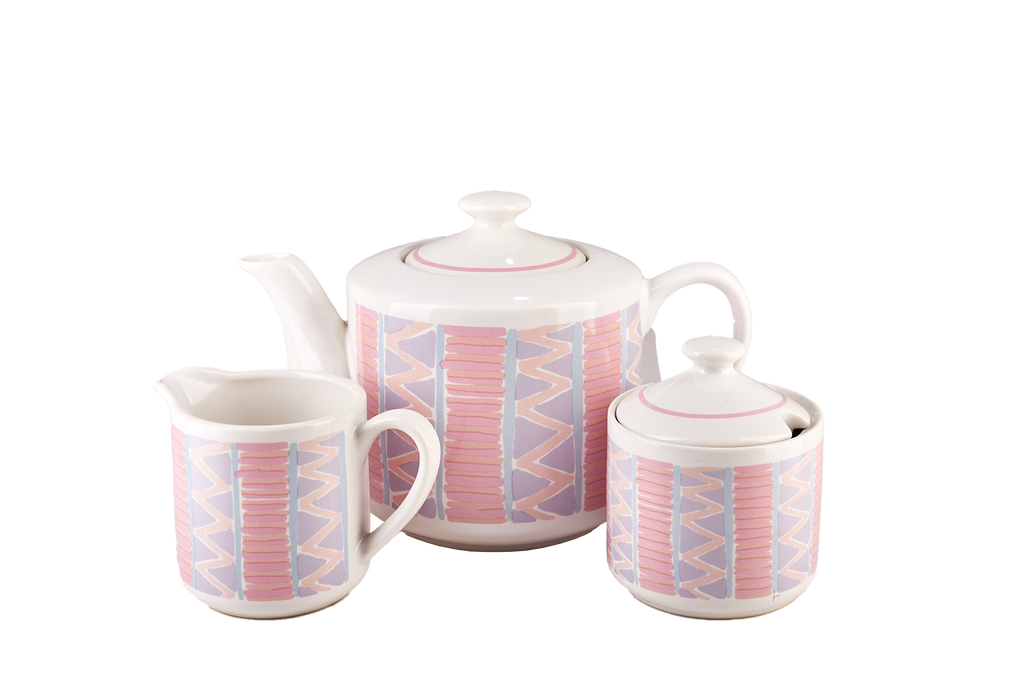 Pink, Blue and Purple Teapot Set