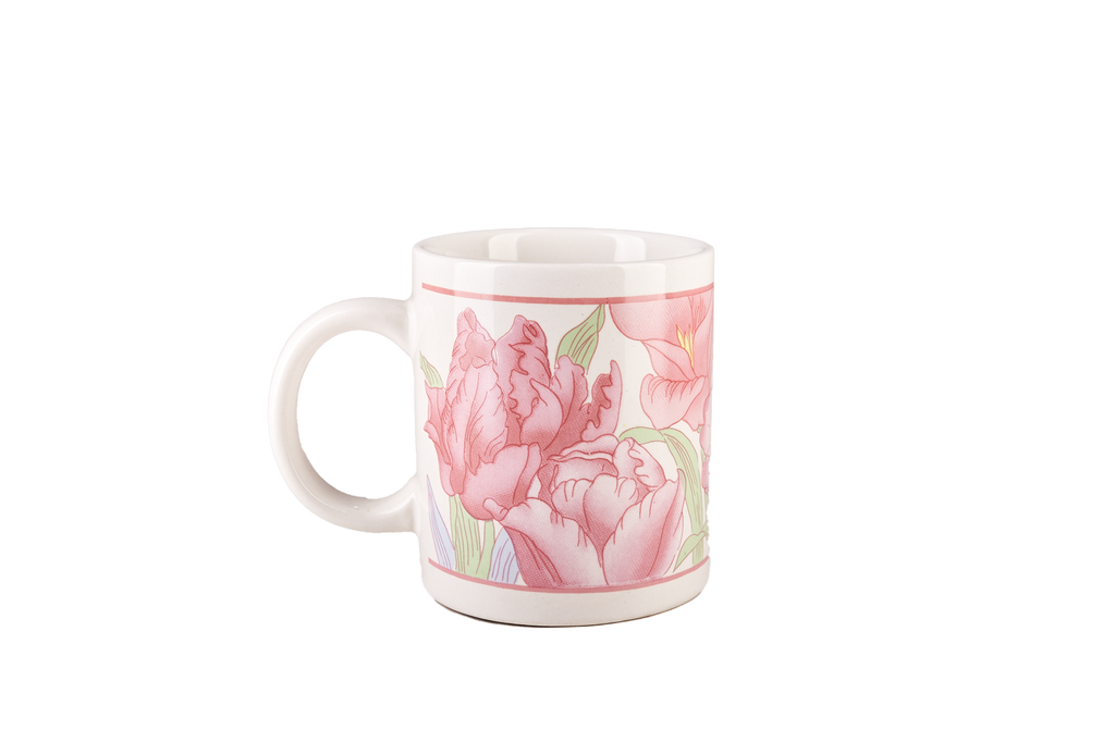 Pink and White Tulip Mug