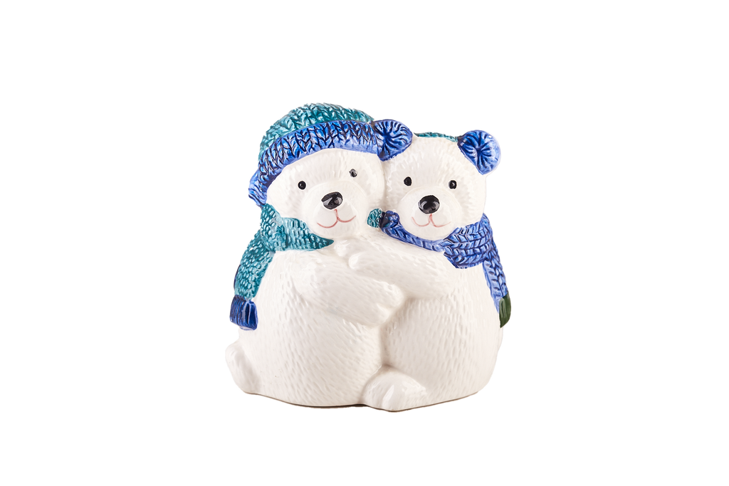 Ceramic Polar Bears in Winter