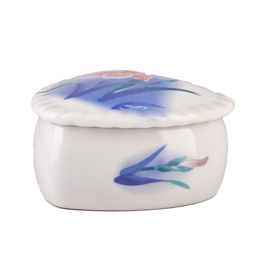Iris Heart Shaped Ceramic Keepsake Box