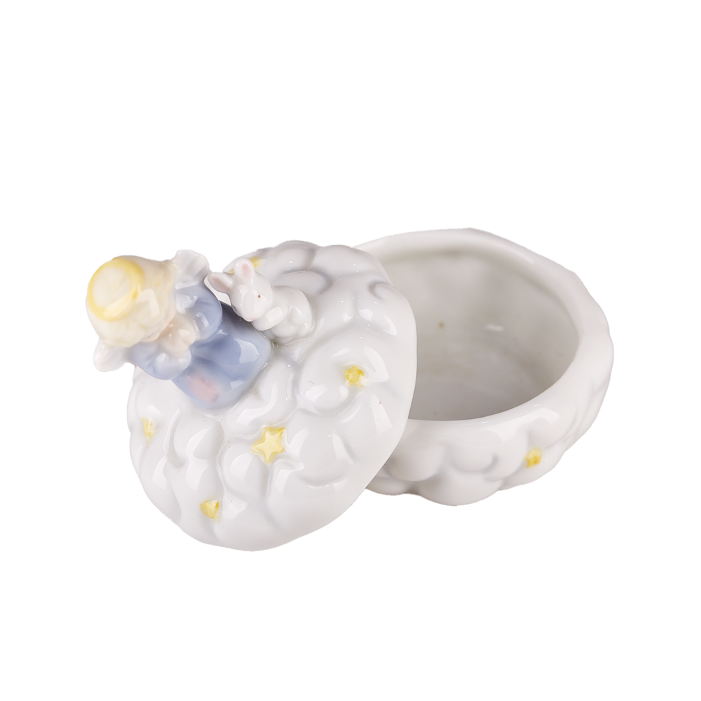 Mini Angel and Bunny Ceramic Keepsake Box